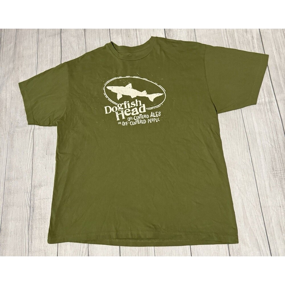Dogfish Head Off Centered Ales For Off Centered People T Shirt Green Size 2XL